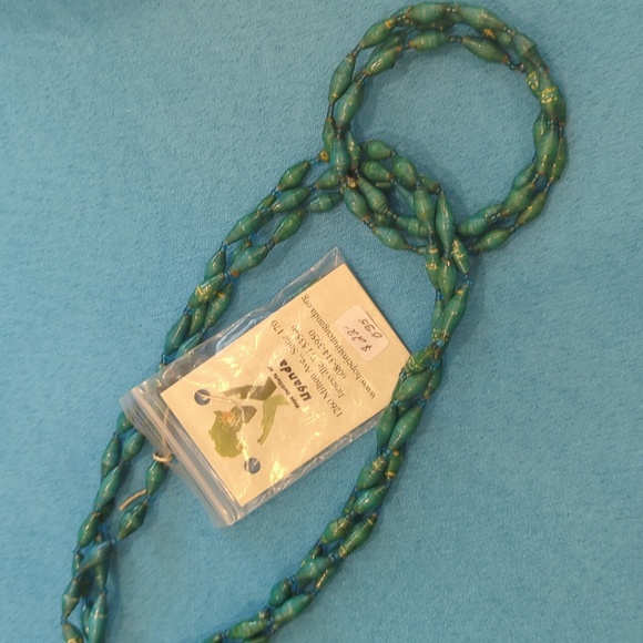 Teal necklace, bracelet and earring set. Handmade - Picture 5 of 5